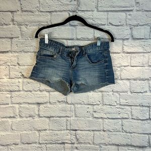 Mossimo Distressed Medium Wash Denim Shorts